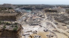 Morning view down the main excavation floor