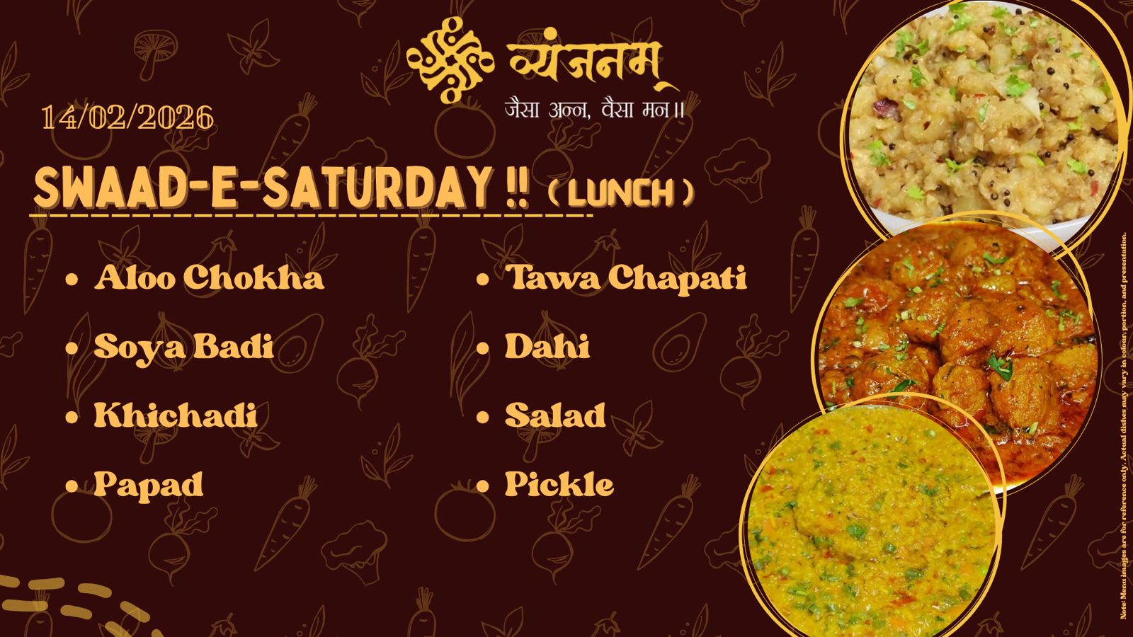 Swaad-e-Saturday – Saturday Lunch menu at Vyanjanam