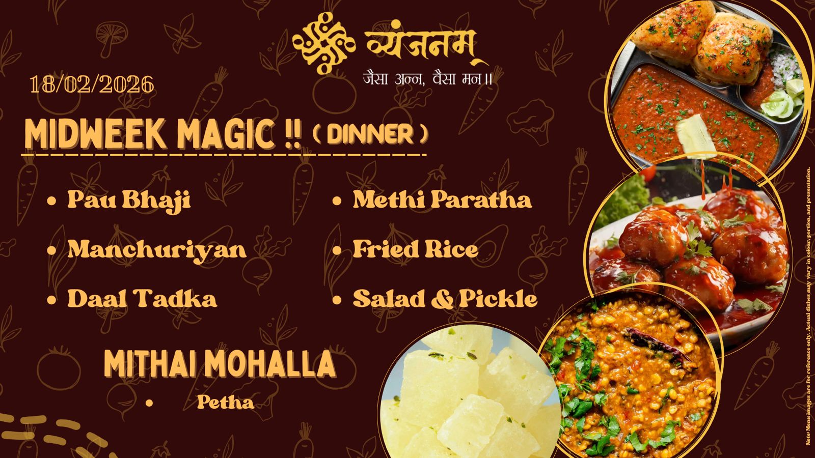 Midweek Magic – Tuesday Dinner menu at Vyanjanam