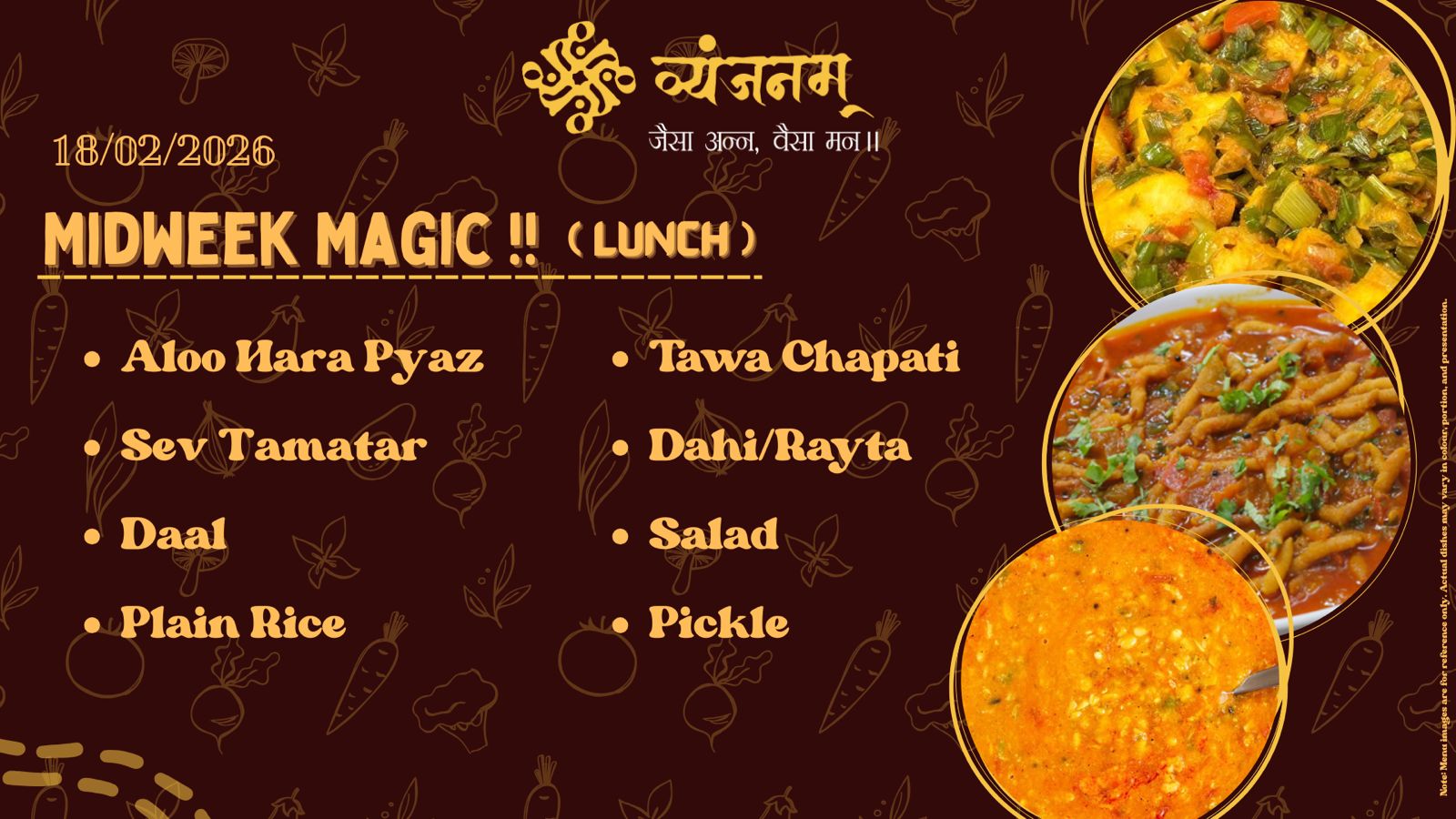 Midweek Magic – Tuesday Lunch menu at Vyanjanam